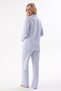 Blue Livia Front Buttoned Shirt Collar Pajama Set - 4