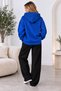 Women's Minimal Artistic Floral Motif Hooded Oversize Sweatshirt - Winter Sweatshirt with Kangaroo Pocket - 2