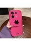 Redmi Note 13 Pro 5g Compatible Pink Red Silicone Maple Leaf Pattern Case Shockproof Camera Protection