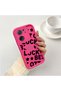 Redmi K60 Ultra Compatible Good Luck Written Star and Letter Pattern Fuchsia Pink Silicone Phone Case Impact Protection - 2