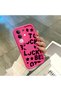 Vivo Y29 4g Compatible Good Luck Written Star and Letter Pattern Fuchsia Pink Silicone Phone Case Shockproof - 4
