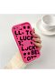 iPhone 7 Plus/8 Plus Compatible Good Luck Written Star and Letter Pattern Fuchsia Pink Silicone Phone Case Shockproof - 2