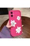 Samsung Galaxy A06 4G/5G Compatible Pink Red Silicone Flower Pattern Case Shockproof Camera Protection