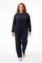 Women's Plus Size Crew Neck Loose Leg Black Tracksuit Set