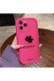 iPhone 13 Pro Max Compatible Pink Red Silicone Maple Leaf Pattern Case Shockproof Camera Protection