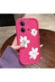 Redmi 15C 5G/4G Compatible Pink Red Silicone Flower Pattern Case Shockproof Camera Protection