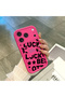 iPhone 17 Pro Max/18 Pro Max Compatible Good Luck Written Star and Letter Pattern Fuchsia Pink Silicone Phone Case Impact Protection - 4