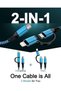 كابل USB C إلى Lightning وUSB C، كابل شحن متعدد الوظائف 2 في 1 بطول 6 أقدام - 2