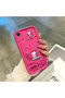 حافظة من السيليكون باللون الأحمر الوردي متوافقة مع هاتف iPhone XR، حافظة بنمط سنوبي مقاومة للصدمات وحماية للكاميرا - 4