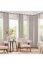 Linen Curtains Grommet Window Drape 132x213CM Stone White 1 Panel - 4