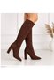 Women's Suede Boots with Pointed Heels - 2