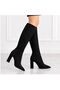 Women's Suede Boots with Pointed Heels - 3