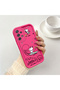 Samsung Galaxy A72 Compatible Pink Red Silicone Snoopy Pattern Case Shockproof Camera Protection - 2