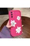 Oppo A54S Compatible Pink Red Silicone Flower Pattern Case Shockproof Camera Protection