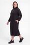 Women's Plus Size Black Dress with Stone Detail and Zipper Pockets - 2