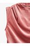 Drape Detailed Slim Fit High Neck Sleeveless Velvet Blouse - 7