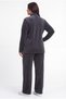 Women's Plus Size Half Turtleneck Zipper Wide Leg Anthracite Tracksuit Set - 6