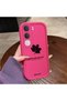 Vivo Y31/Y21D Compatible Pink Red Silicone Maple Leaf Pattern Case Shockproof Camera Protection