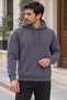 Men's Smoked Pocket Hooded Sweatshirt 3 Thread Puff Soft Fabric - 3