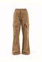Elastic Waist Brown Cargo Pocket Trousers
