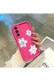 Samsung Galaxy M13/M23 Compatible Pink Red Silicone Flower Pattern Case Shockproof Camera Protection - 4