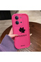 For Redmi 15C 4G/5G Compatible Pink Red Silicone Maple Leaf Pattern Case Shockproof Camera Protection