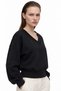 V neck crop fit sweatshirt - 2