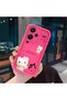 Redmi Note 13 Pro Plus+ 5g Compatible Pink Red Silicone Kitty Case Shockproof Camera Protection - 4
