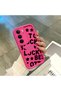 Realme C75 4g Compatible Good Luck Written Star and Letter Pattern Fuchsia Pink Silicone Phone Case Impact Protection - 4
