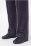 Women's Plus Size Crew Neck Sweatshirt Set with Stitching Detail and Wide Leg Pants in Black - 5