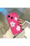 Tecno Spark 40C Compatible Pink Red Silicone Flower Pattern Case Shockproof Camera Protection - 4