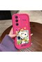 Samsung Galaxy S25 Compatible Pink Red Silicone Snoopy Pattern Case Shockproof Camera Protection