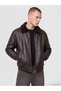 Esvab • Modern & Distinctive Relax Fit Fur Collar Men's Leather Look Coat