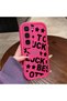 Infinix Hot 60 Pro Plus Compatible Good Luck Written Star and Letter Pattern Fuchsia Pink Silicone Phone Case Shockproof