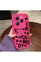 Infinix Hot 40/40 Pro Compatible Good Luck Written Star and Letter Pattern Fuchsia Pink Silicone Phone Case Impact Protection