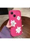 Tecno Spark 40C Compatible Pink Red Silicone Flower Pattern Case Shockproof Camera Protection