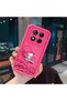 حافظة حماية من السيليكون باللون الأحمر الوردي متوافقة مع هاتف Redmi Note 14 Pro 4G بنمط سنوبي ومقاومة للصدمات وحماية للكاميرا - 4