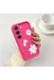 Tecno Camon 40 Compatible Pink Red Silicone Flower Pattern Case Shockproof Camera Protection - 2
