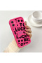 Samsung Galaxy A05 Compatible Good Luck Written Star and Letter Pattern Fuchsia Pink Silicone Phone Case Impact Protection - 2