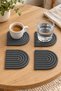 مفرش طاولة ميني آرك رينبو مصنوع من السيليكون بنسبة 100%، مقاس 8 سم، مجموعة من 4 قطع باللون الرمادي