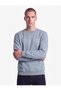 Three Threaded Ribbed Crew Neck Long Sleeve Printed Sweatshirt - 3