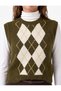 Bicycle collar baklava patterned knit sweater - 5