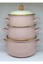20-22-24 cm 3-4-5 Liter Pink Enamel Pot Set - 2