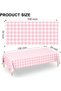 4 Pack Pink Gingham Tablecloth Rectangular Pink and White Checkered Tablecloths Disposable Plastic P - 2
