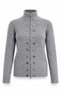 Gray Metal Button Detailed Stand Collar Cardigan 7870