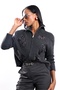 Anthracite Sequined Double Zipper Cardigan 1284 - 4