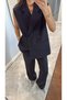 Black Button Detailed Vest and Trousers Set - 3Y9568 - 2