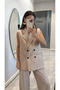 Stone Button Detailed Vest and Trousers Set - 3Y9568 - 3