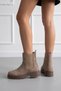 Mink Suede Women's Chelsea Boots with Elastic Sides and Fur Inside P255Nav