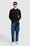 Men's Navy Blue Crew Neck Slim Fit Basic Sweatshirt 50329385-Vr033 - 4